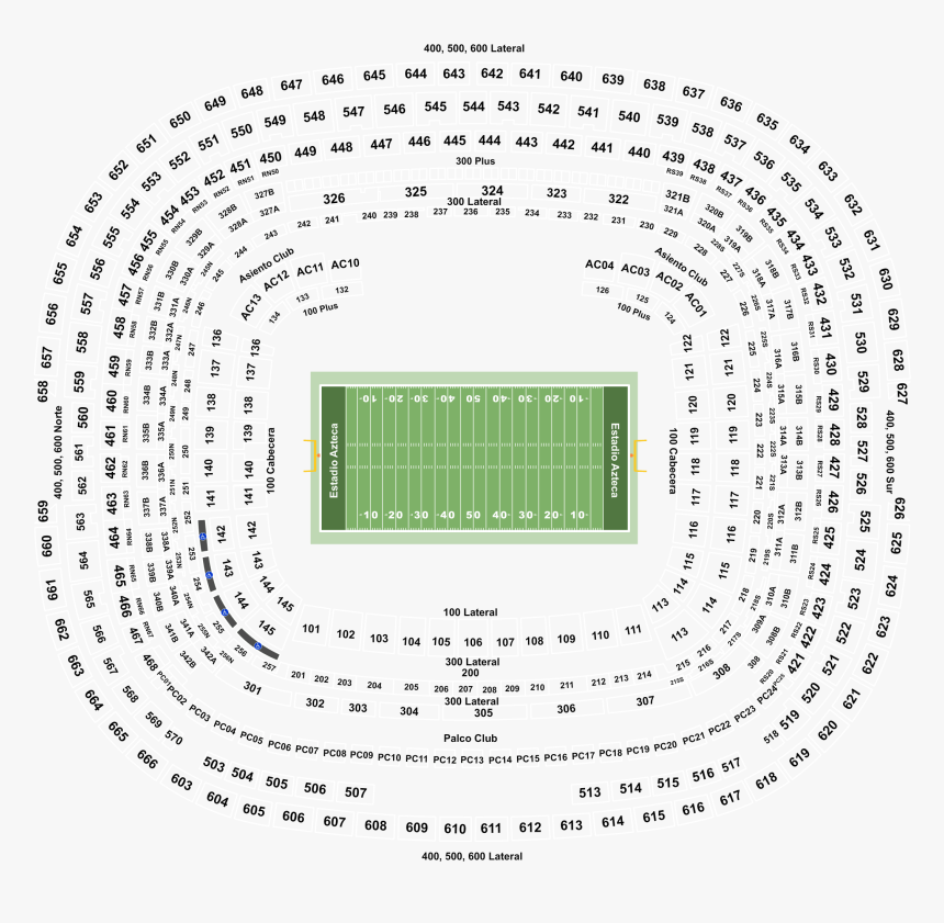 Mapa Estadio Azteca Chiefs Chargers, HD Png Download
