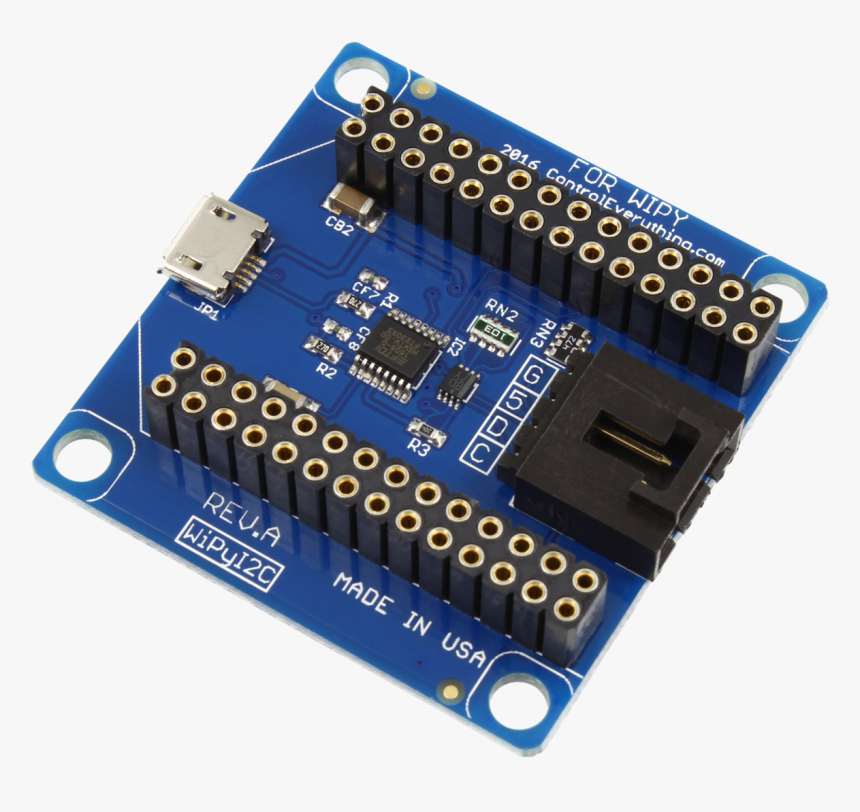 I2c Shield For Wipy With Usb Port - Electronic Component, HD Png Download