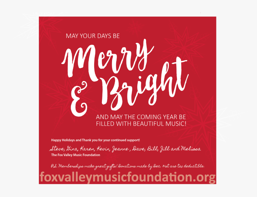 Let S Rock The Holiday With The Fox Valley Music Foundation - Salford Foundation, HD Png Download