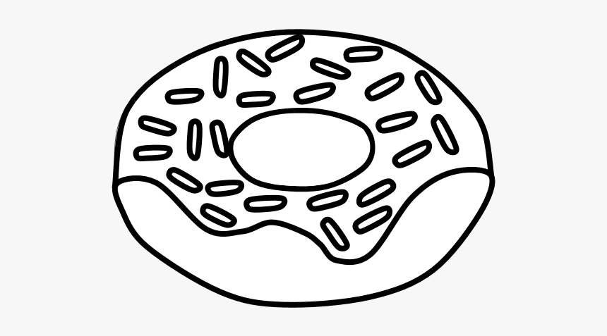 Donut, Chocolate Frosting, Sprinkles, Black And White - Circle, HD Png Download
