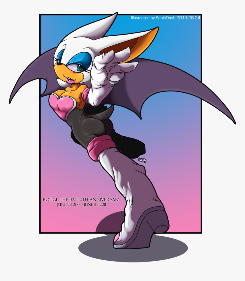 Illustrated By Sonicdash 2011 06 24 Rouge The Bat Ioth - Cartoon, HD Png Download