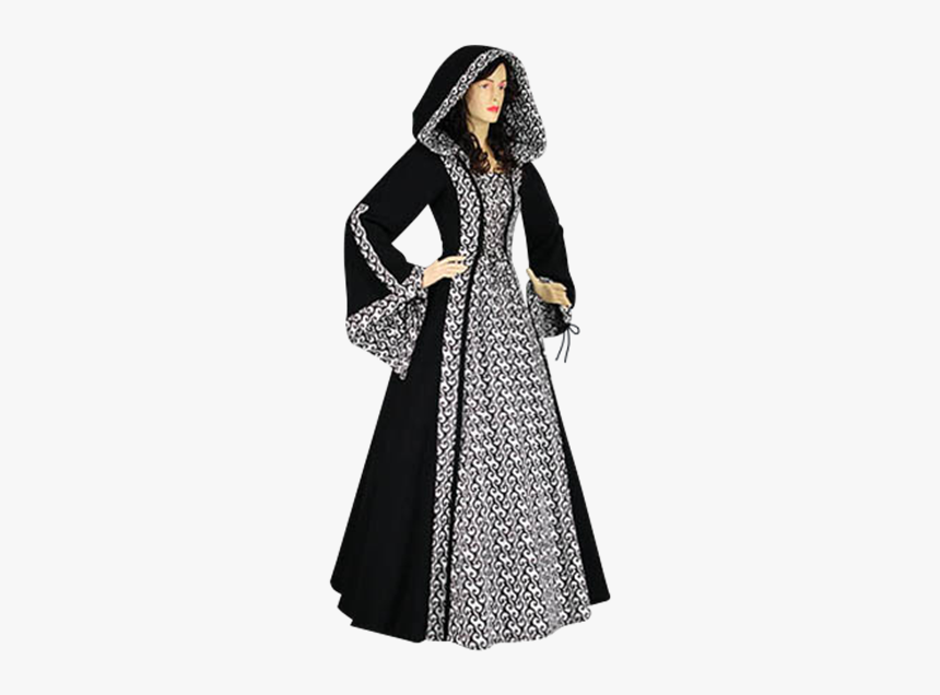 Black Medieval Hooded Dress, HD Png Download