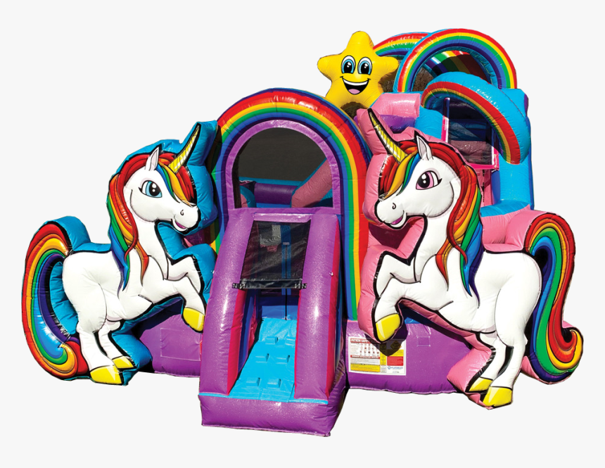 Bestparty Princess Pink Unicorn Inflatable Castle Bouncer, HD Png Download
