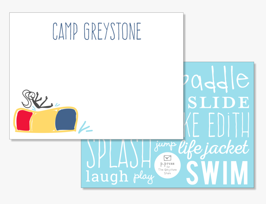 Picture Of Waterpark Flat Note Card Set - Graphic Design, HD Png Download