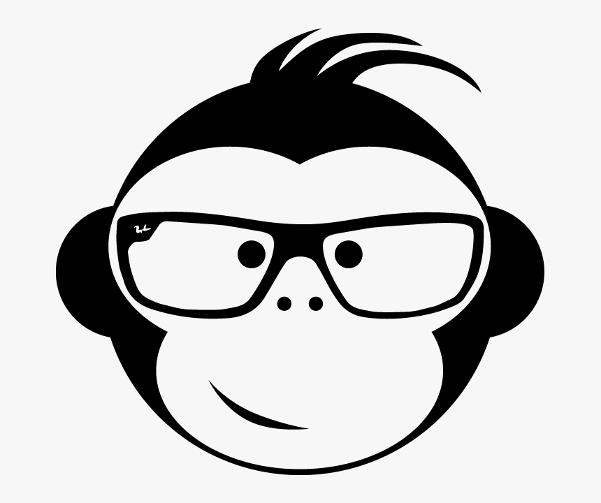 Monkey Head Black And White, HD Png Download