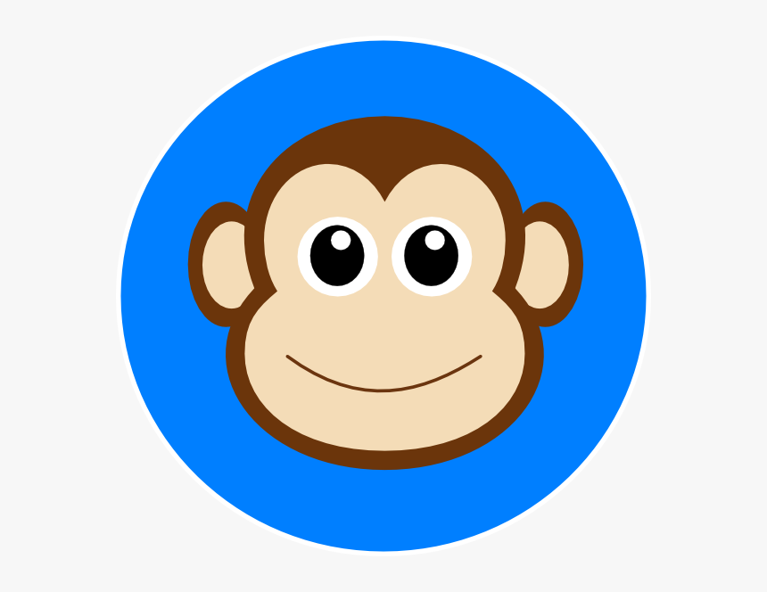 Monkey Topper Svg Clip Arts - Monkey Face Clipart Black And White, HD Png Download