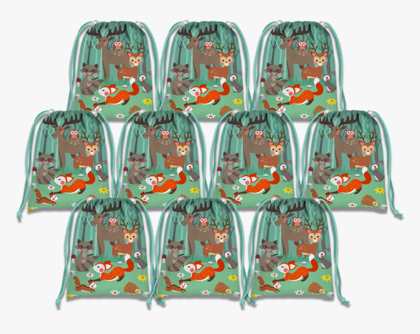 Woodland Animals Drawstring Tote Bag - Backpack, HD Png Download