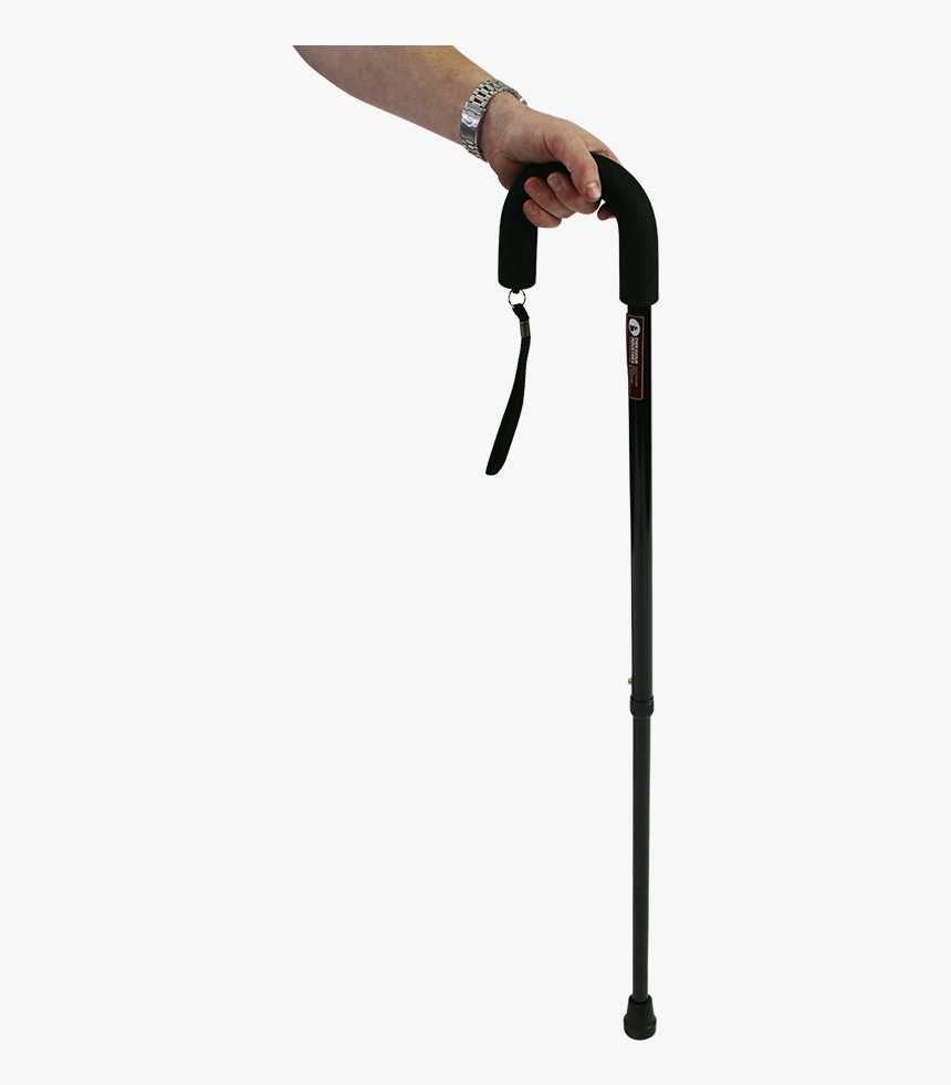 Crook Handle Black Walking Stick 
 Class - Garden Tool, HD Png Download