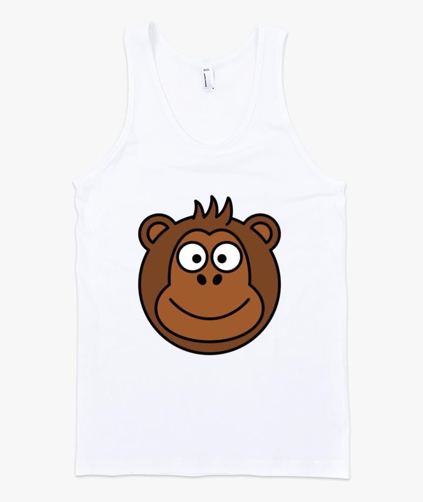 Monkey Fine Jersey Tank Top Unisex By Itee - White Top Front Transparent Background, HD Png Download
