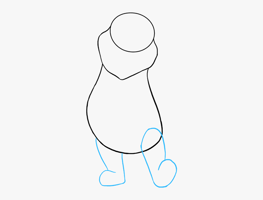 How To Draw Winnie The Pooh - Line Art, HD Png Download
