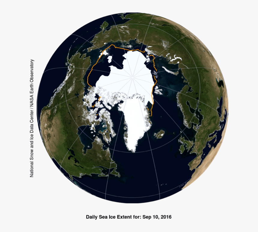 Arctic Sea Ice Concentration - Satellite Image Of Arctic Circle, HD Png Download