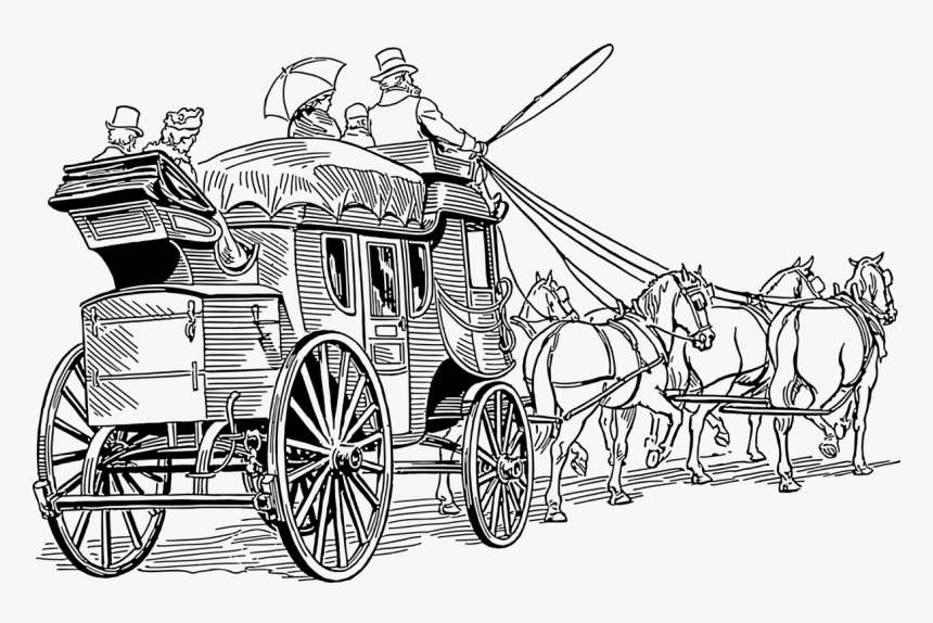 Chariot,art,monochrome Photography - Horse Drawn Stage Coach, HD Png Download
