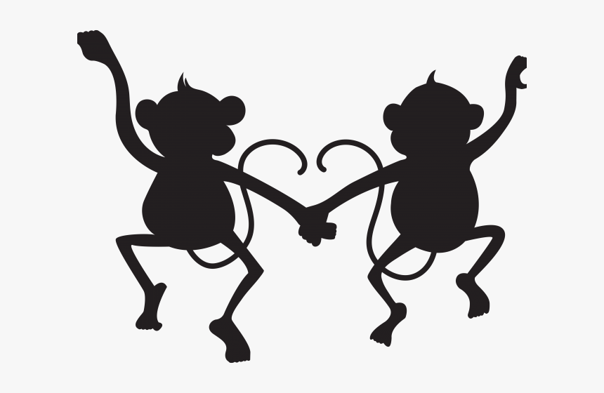 Year Of The Monkey Clipart Cute Hanging Monkey - Monkey Silhouette Clip Art, HD Png Download