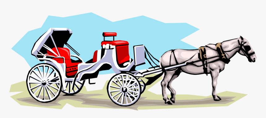 Vector Illustration Of Horse-drawn Carriage Carries - Pferdekutsche Clipart, HD Png Download