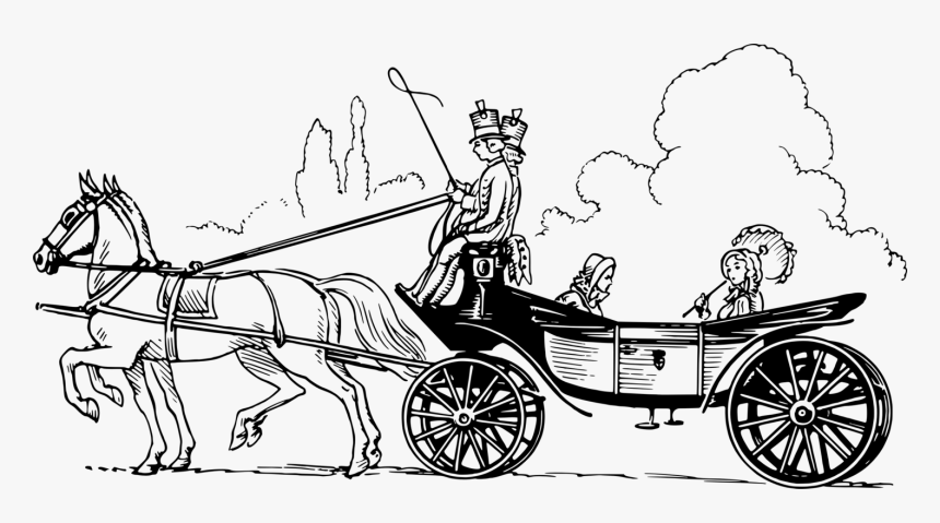 Chariot,art,horse Tack - Chariot Black And White, HD Png Download