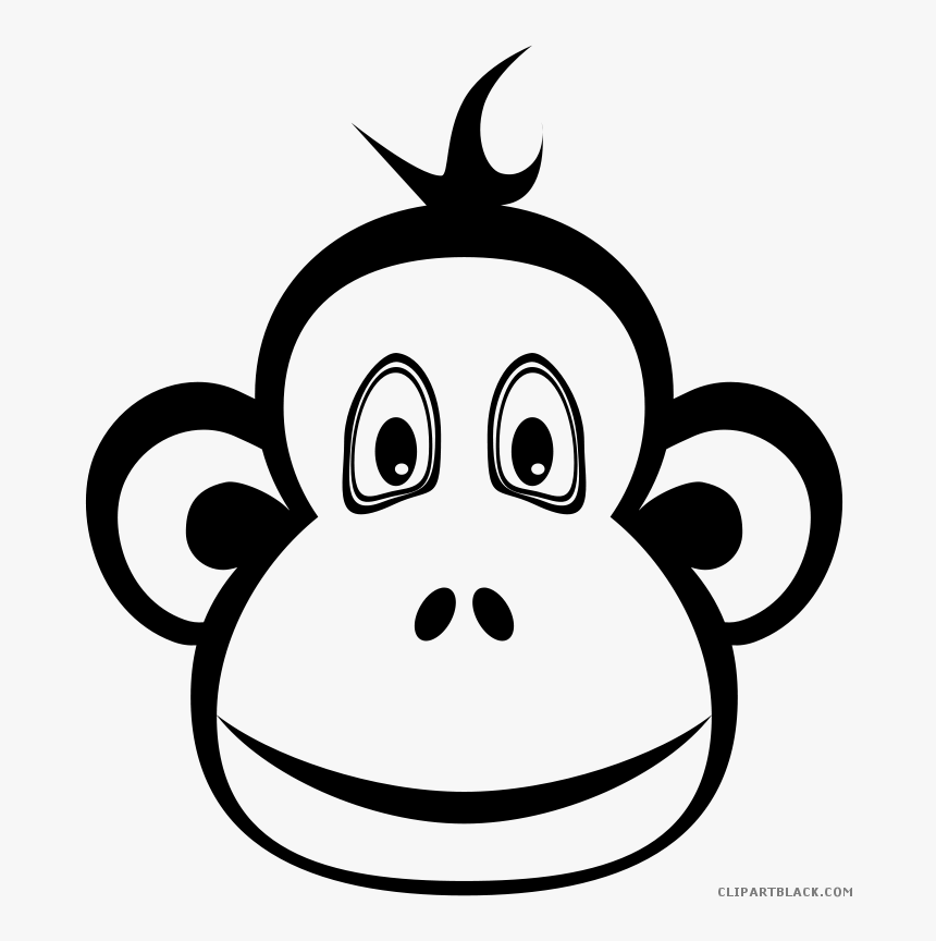 Monkey Clipart Black And White, HD Png Download