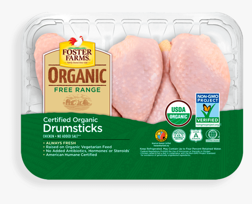 Organic Drumsticks - Organic Foster Farm Chicken, HD Png Download