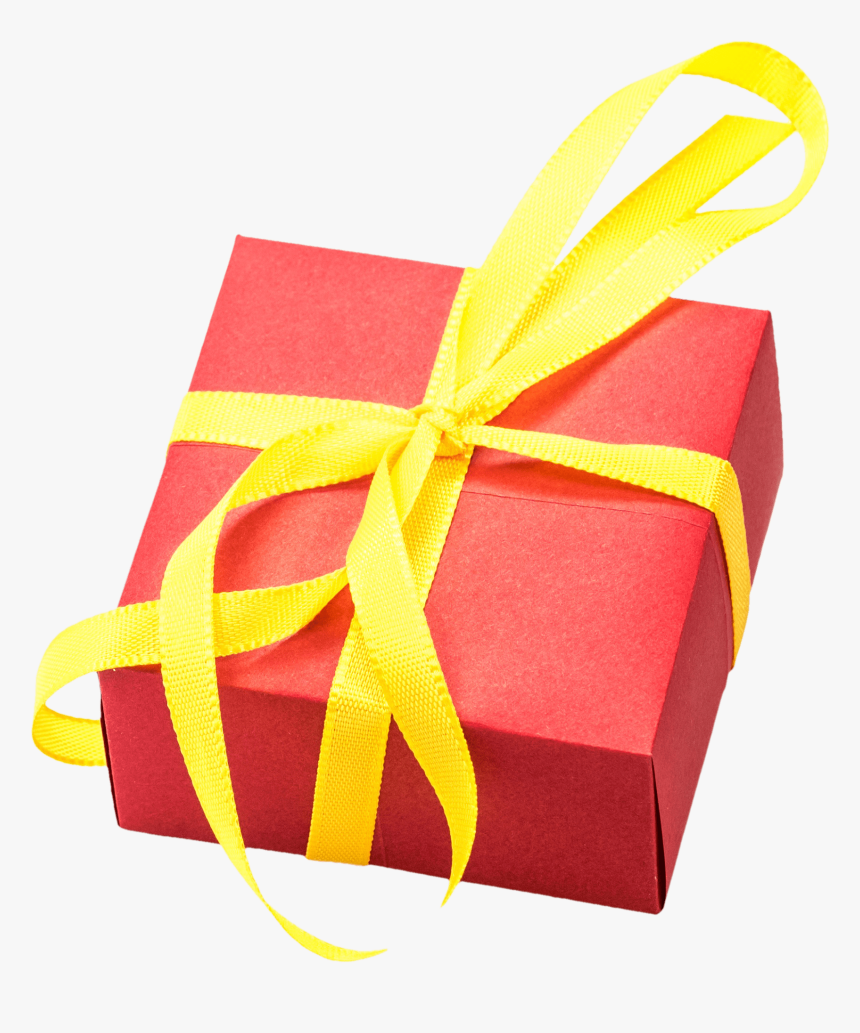 Happy Birthday Gift - Red Box With Yellow Ribbon, HD Png Download