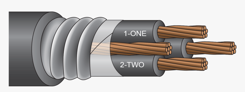 Copper Electrical Wire Metal Clad Mc 8/2 With Ground - 4 0 Copper Mi Cable, HD Png Download