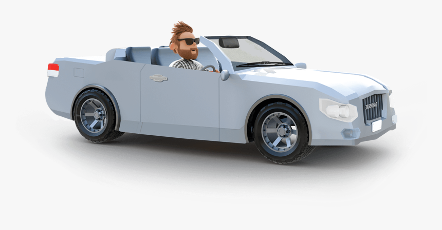 Man Driving A Convertible - Convertible, HD Png Download