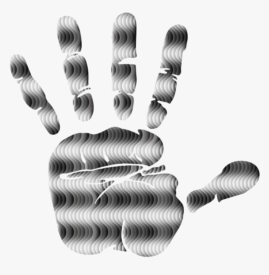 Prismatic Waves Handprint Silhouette 4 Clip Arts - Illustration, HD Png Download