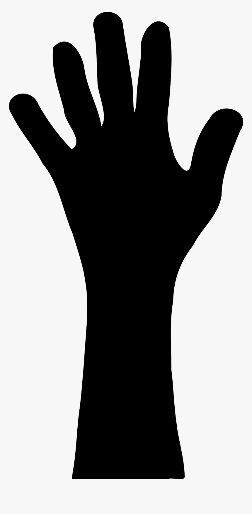 Hand Finger Silhouette Arm Clip Art - Raised Hand Silhouette, HD Png Download
