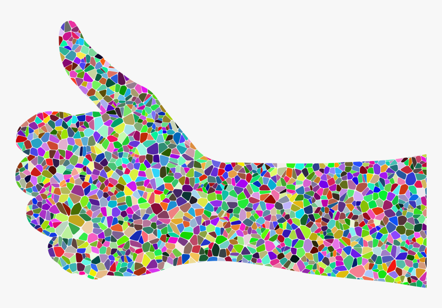 Prismatic Tiled Thumbs Up Hand Clip Arts - Thumbs Up Rainbow Transparent, HD Png Download
