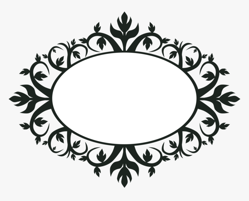 Vintage Floral Frame Oval Png, Transparent Png