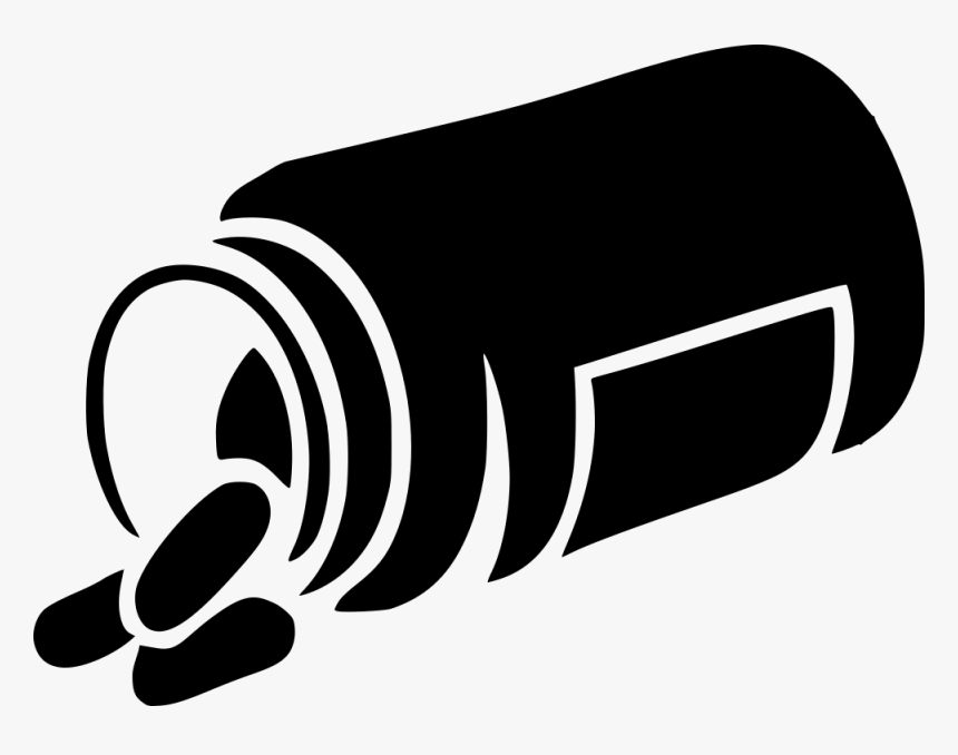 Pills Bottle - Pills Png Black And White, Transparent Png