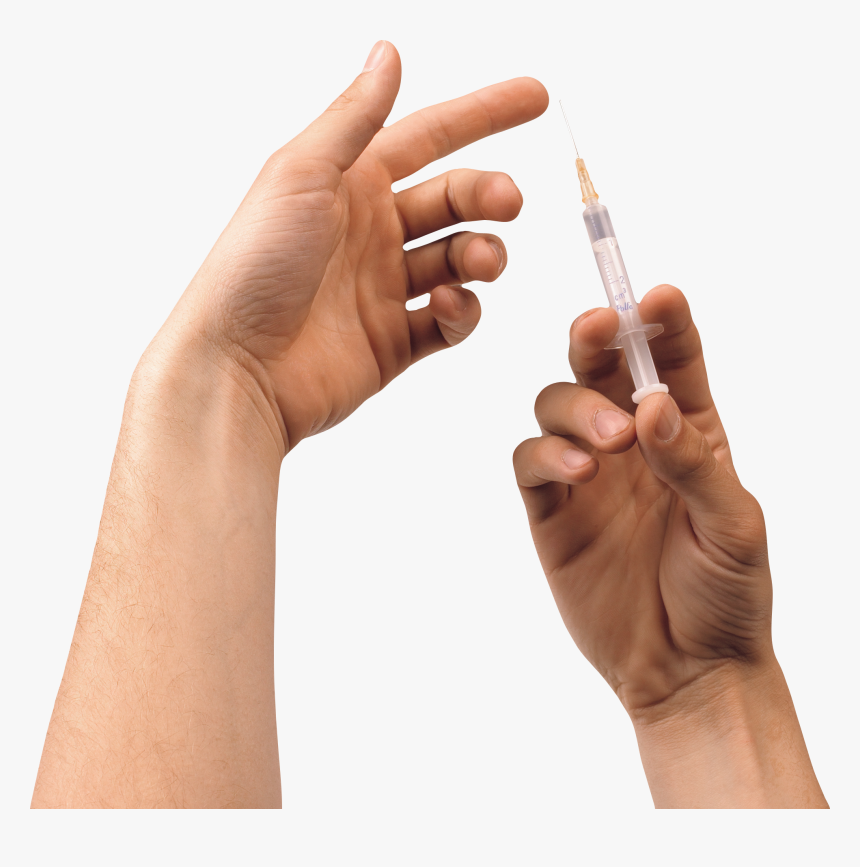 Syringe In Hand Png - Jeringas En La Mano, Transparent Png