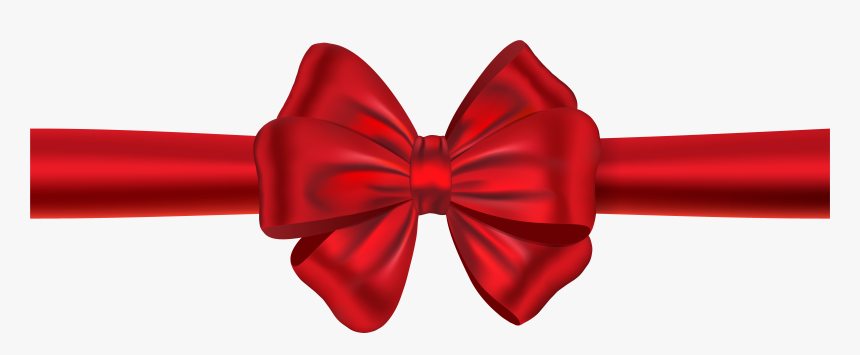 Red Ribbon With Bow Png Clipart Image - Ribbon And Bow Png, Transparent Png