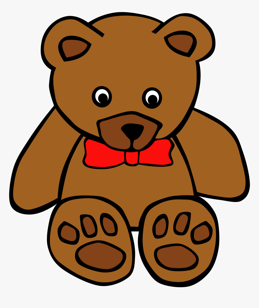 Simple Teddy Bear With Bowtie Clip Arts - Cartoon Picture Of A Teddy Bear, HD Png Download