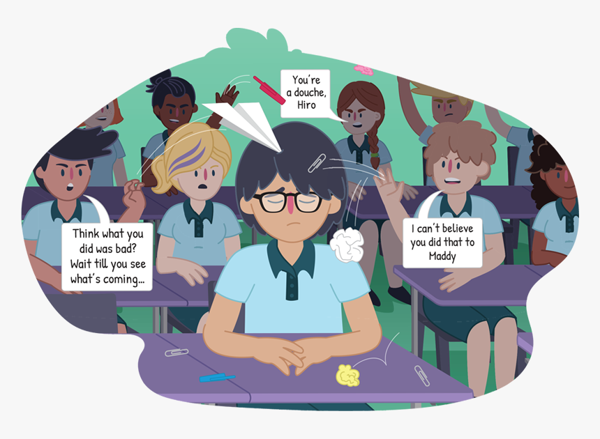 Boy Looking Sad As He Sits At His School Desk While - Comics About Bullying, HD Png Download
