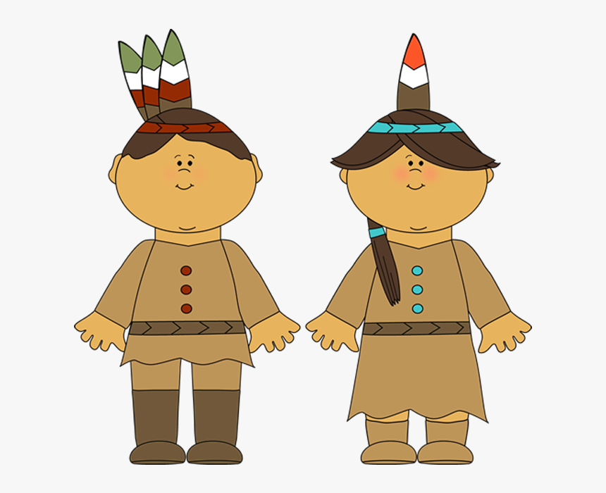 Transparent Native Americans Png Clipart Picture - Cartoon Pilgrim And Indian, Png Download