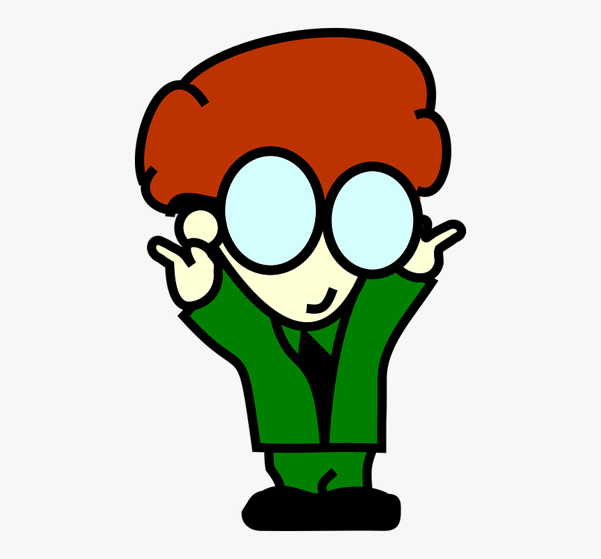 Nerd, Cartoon, Geek, Character, Glasses, Isolated - Nerd Clip Art, HD Png Download