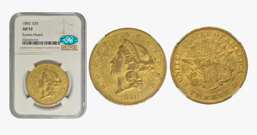Stunning New “eureka Hoard” Of 1850 Type-i Double Eagles - Coin, HD Png Download
