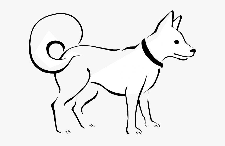Black And White Dog Clipart - Dog Drawing Black And White, HD Png Download