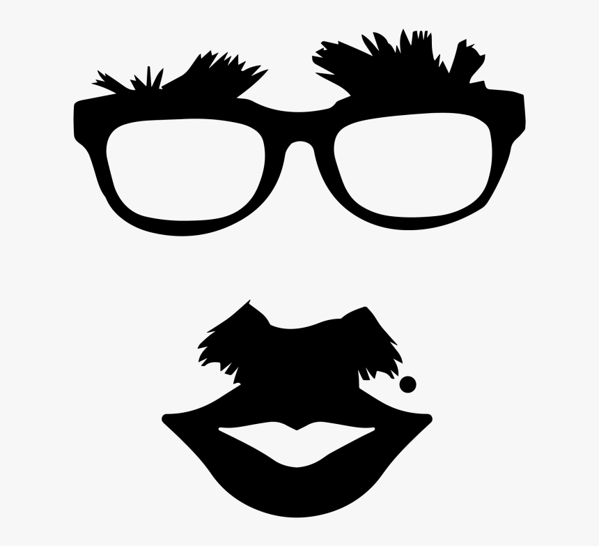 Funny Nose And Glasses Png Clipart , Png Download - Funny Icon Black And White, Transparent Png
