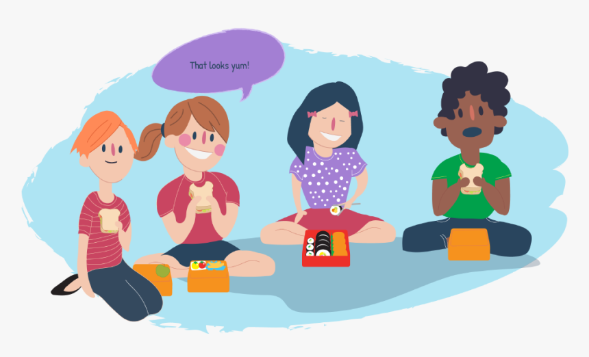 Group Of Friends Eating Lunch - Wanting To Fit, HD Png Download