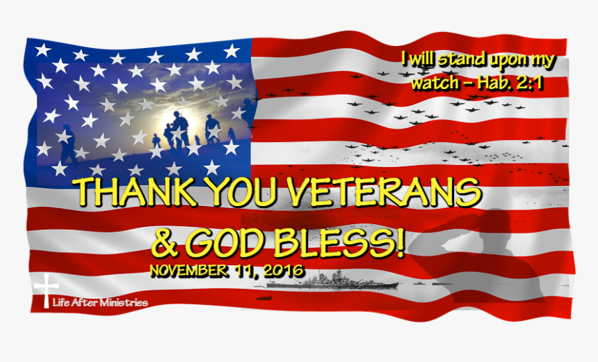 Veterans Day 2016 - Us Flag Transparent Background, HD Png Download