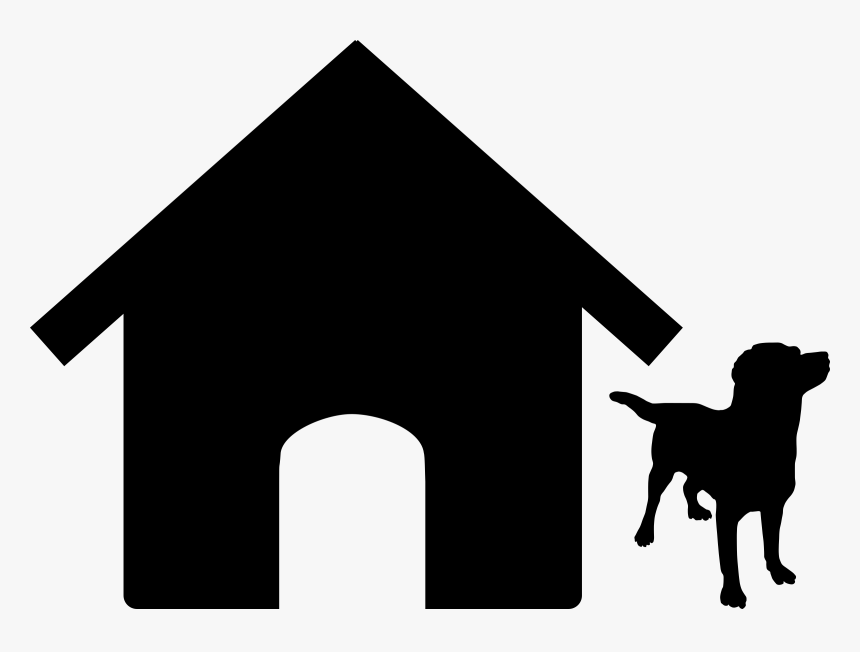 Clipart House Black - Dog House Clip Art Black And White, HD Png Download