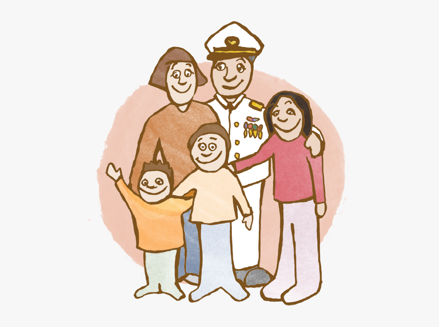 All Hands - Military Family Cartoon, HD Png Download