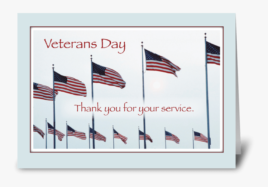 Veterans Day Thank You Flags Greeting Card - Flag, HD Png Download