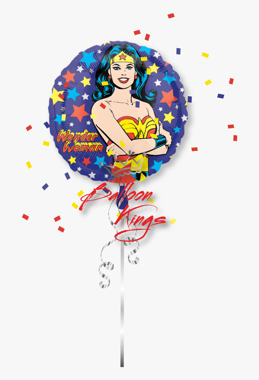 Wonder Woman Super Heroes Party Mylar Foil Balloon - Wonder Woman Mylar Balloon, HD Png Download