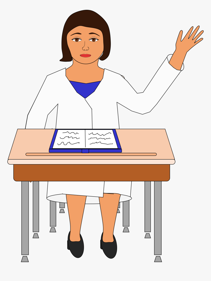 Child, Desk, Elementary School, Girl, Person, Pupil - Person In School Desk, HD Png Download