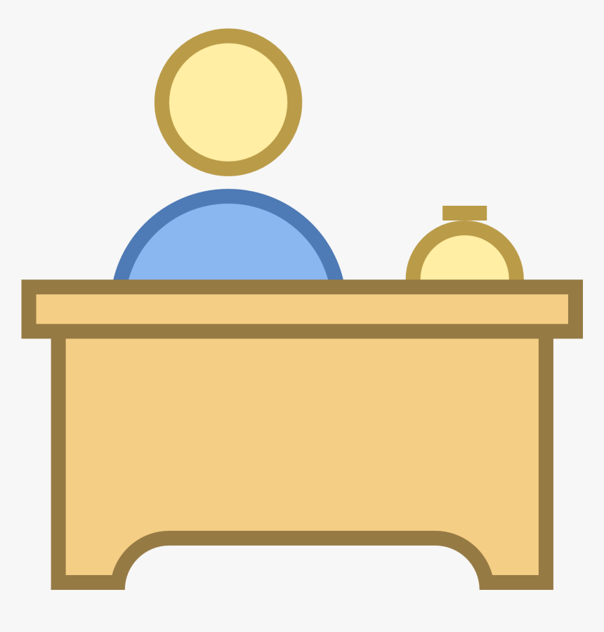 Desk Clipart Front Desk - Transparent Desk Icon Png, Png Download