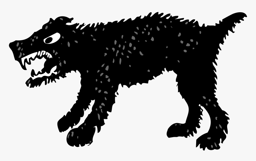 Transparent Dog Teeth Png - Angry Black Dog Clipart, Png Download