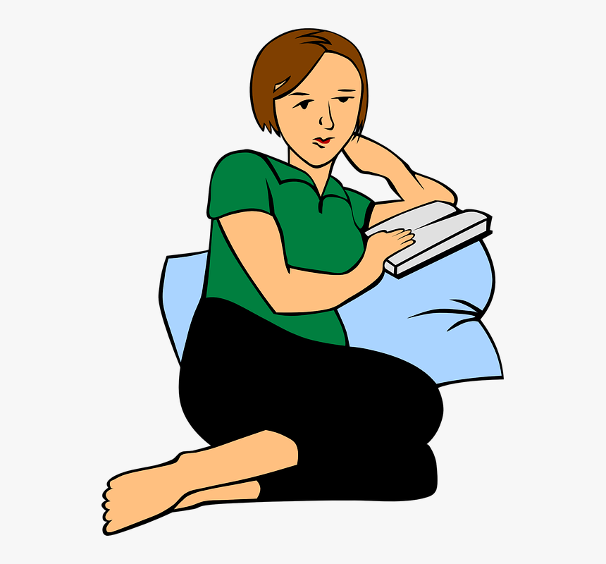 Adult Reading A Book Clipart, HD Png Download