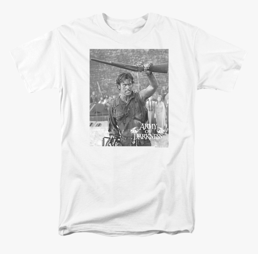 Black And White Boom Stick Army Of Darkness T-shirt - T-shirt, HD Png Download