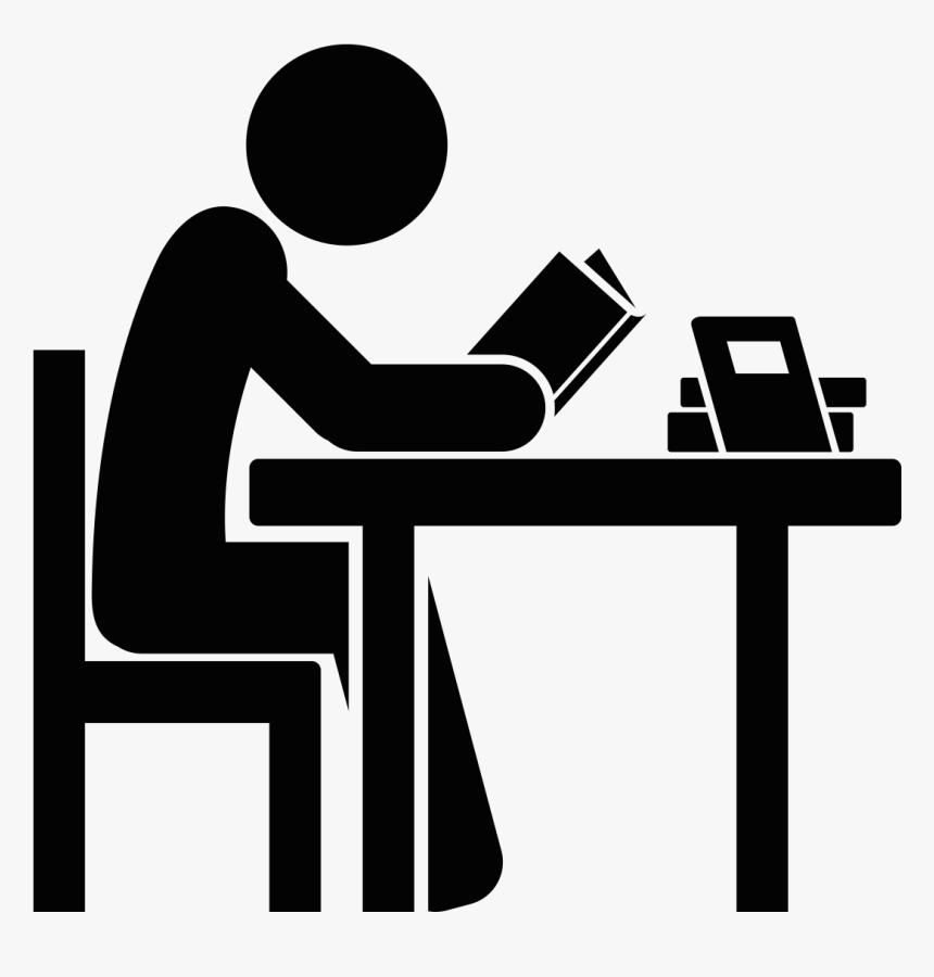 A Person Studying With A Pile Of Books - Studying Clipart Transparent, HD Png Download